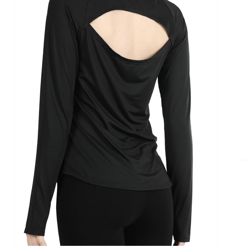 Pink Victoria’s Secret long sleeves with open back. Yoga